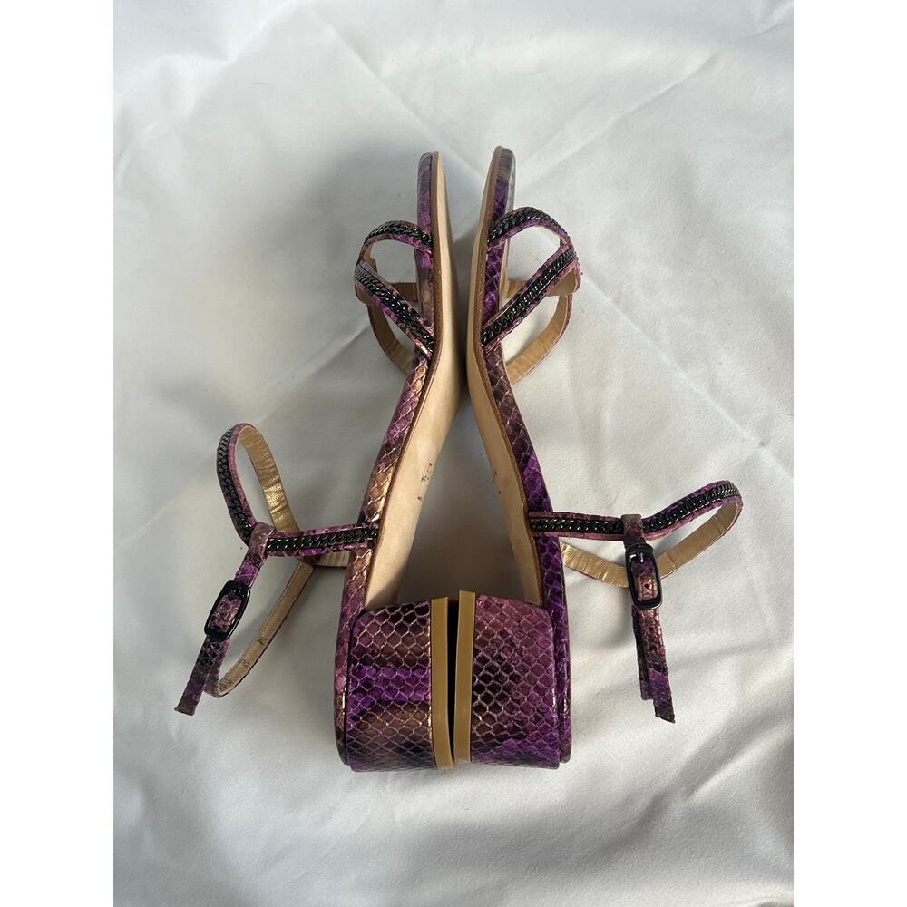 Stuart Weitzman Strappy Purple Python Sandals - image 4